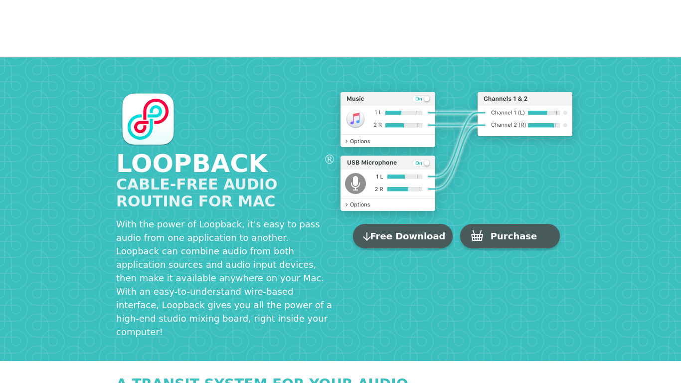 Loopback by RogueAmoeba Landing page