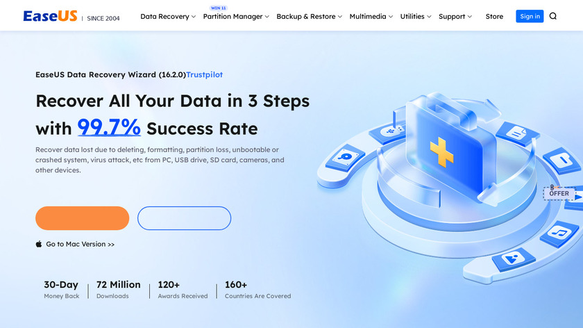EaseUS Data Recovery Wizard Landing Page