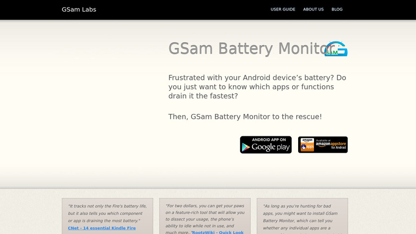 GSam Battery Monitor Landing Page