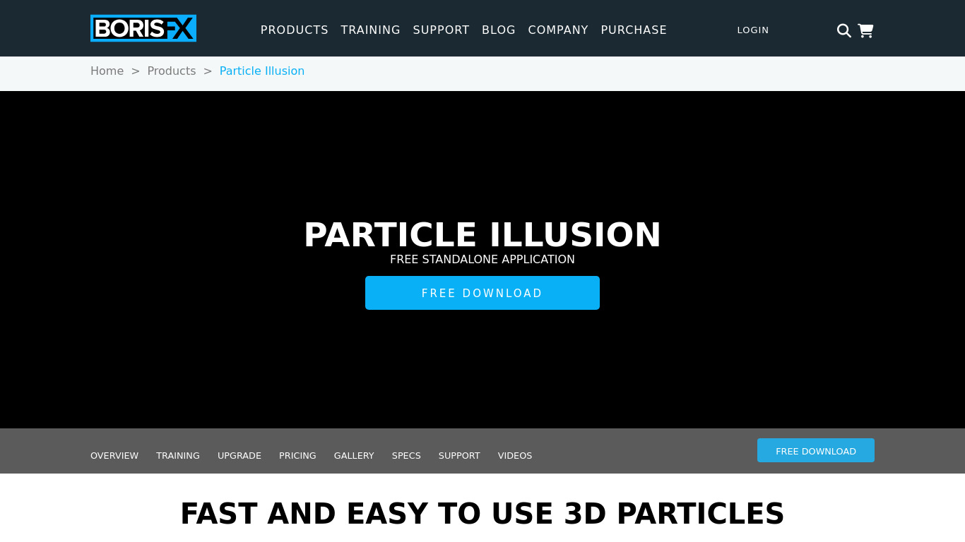 ParticleIllusion Landing page
