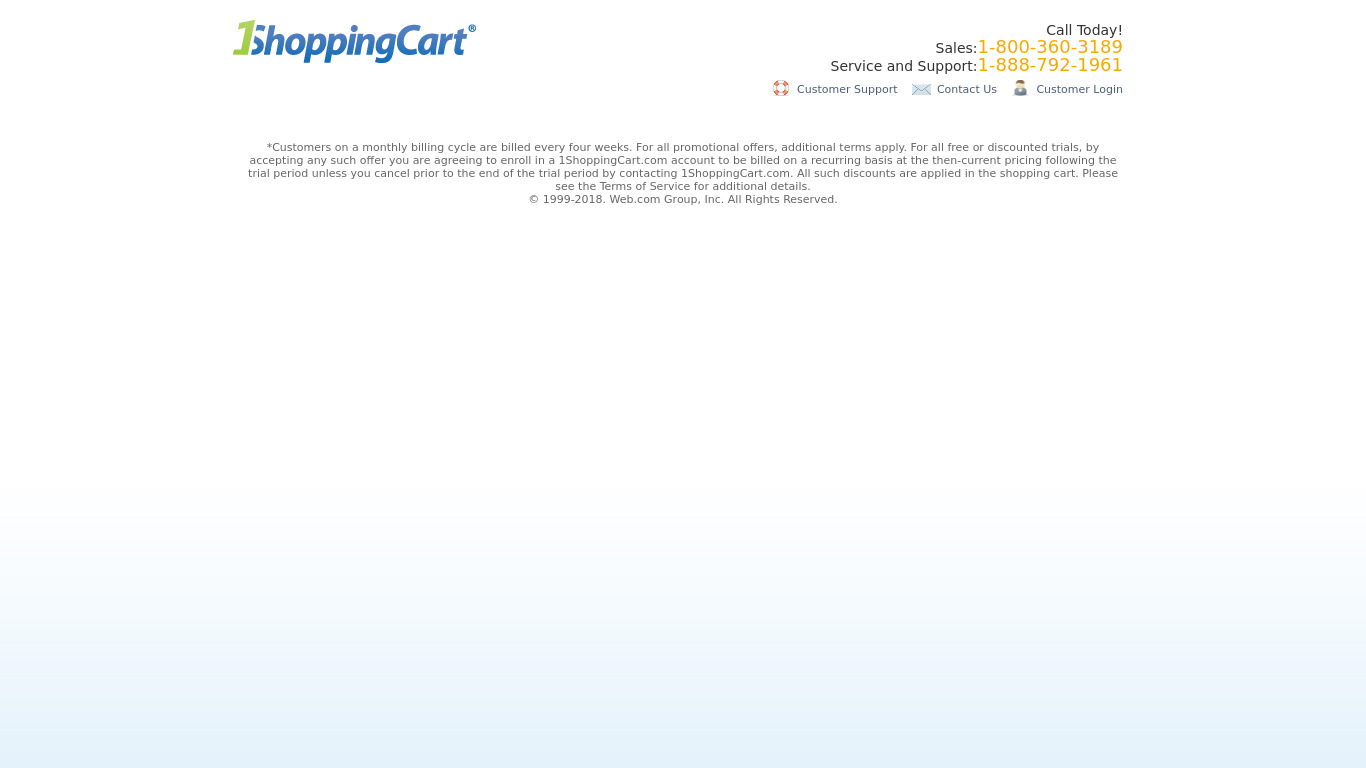1ShoppingCart Landing page