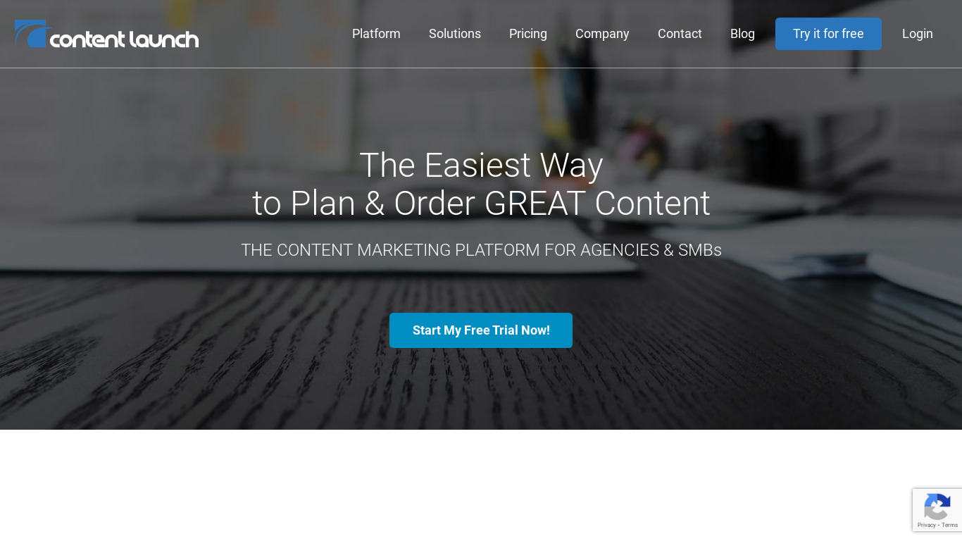 ContentLaunch Landing page