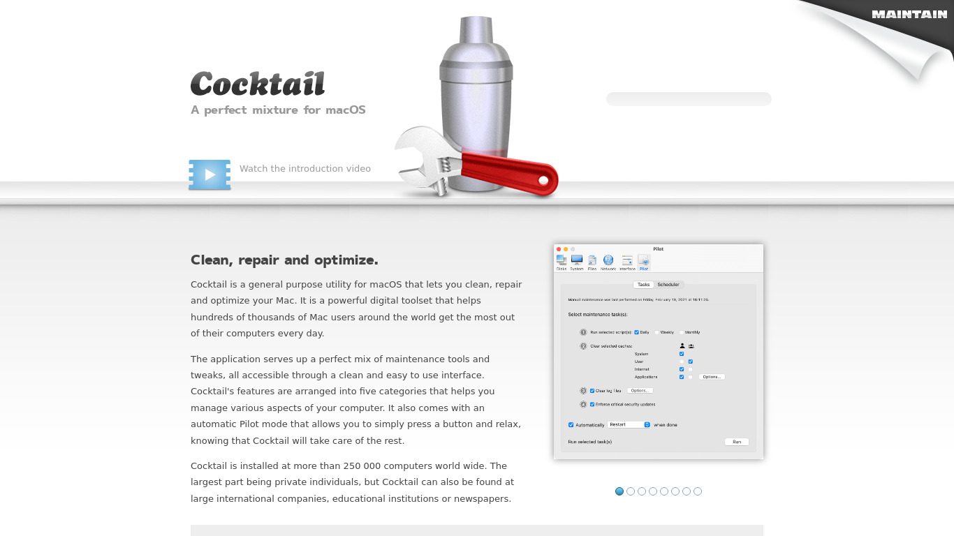 Cocktail Landing page