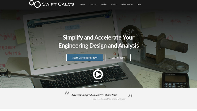 Swift Calcs Landing Page