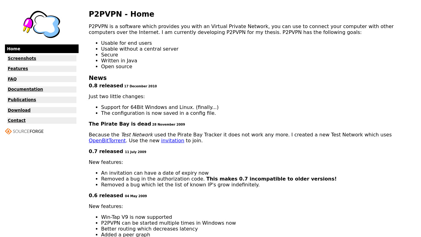 P2PVPN Landing page