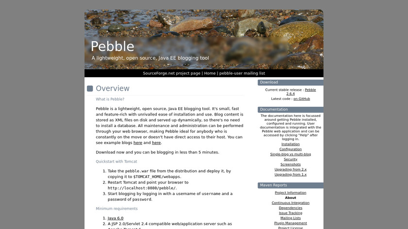 Pebble Landing Page