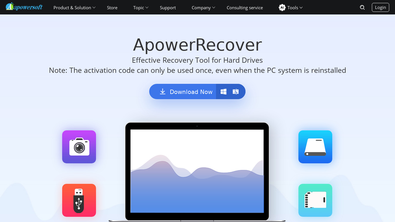 ApowerRecover Landing page