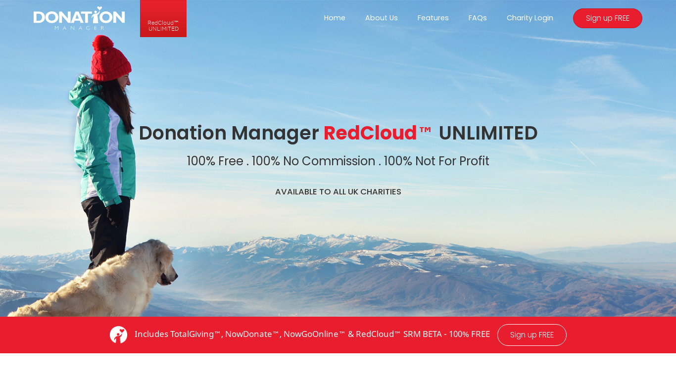 Donation Manager RedCloud Suite Landing page