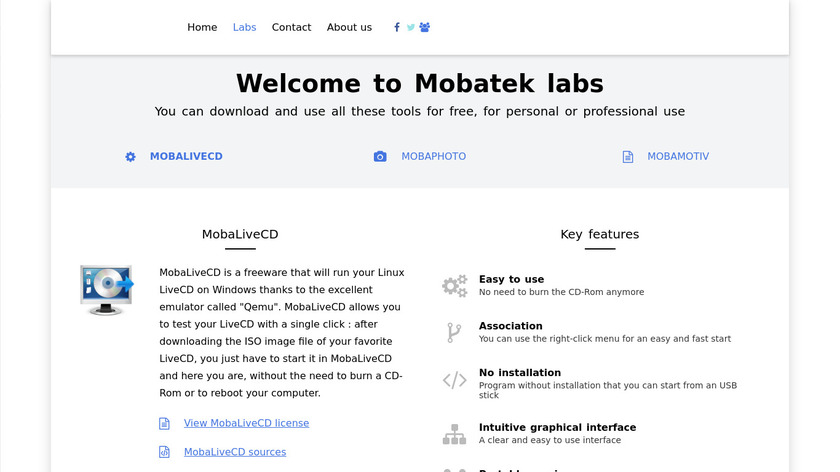 MobaLiveCD Landing Page