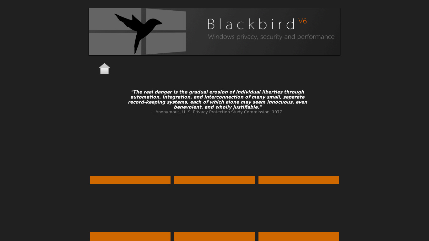 Blackbird Landing page