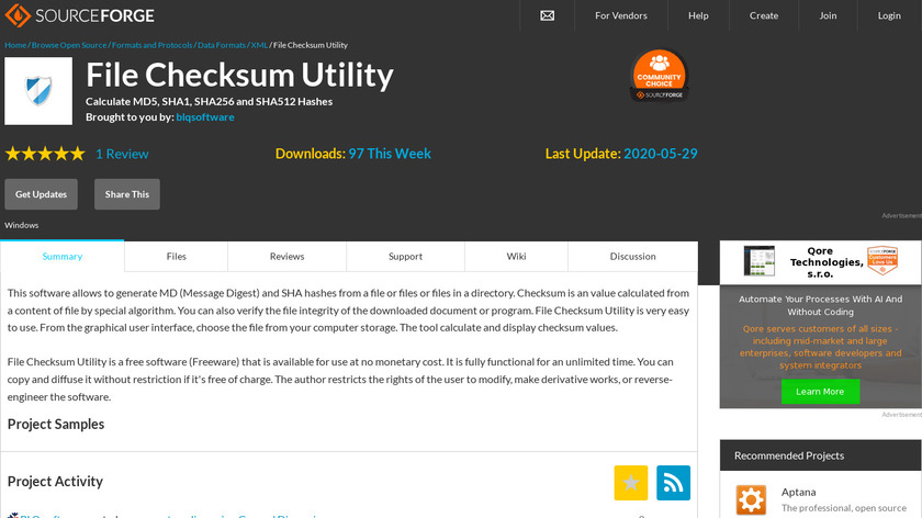 File Checksum Utility Landing Page