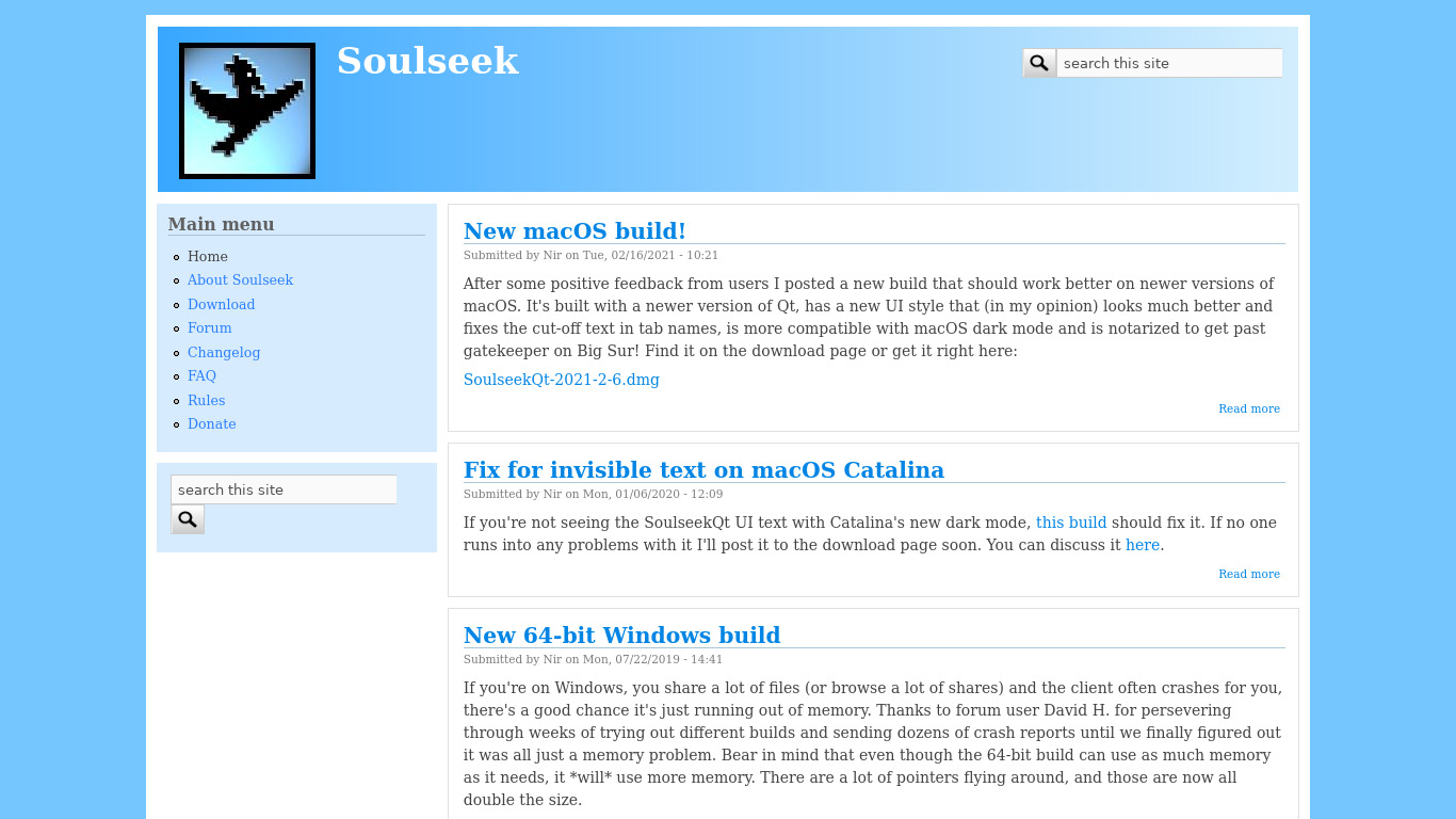 Soulseek Landing page