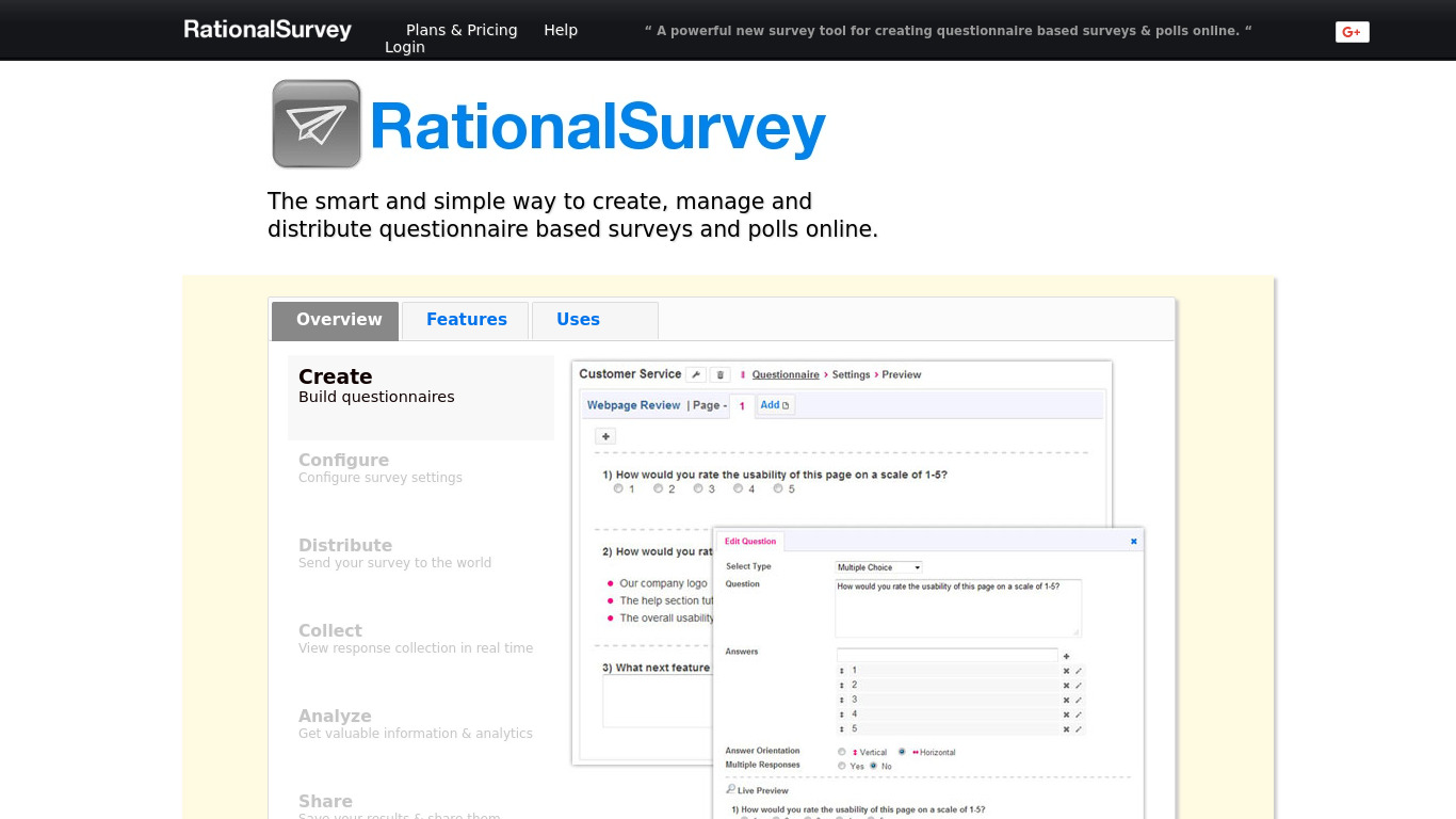 Rational Survey Landing page