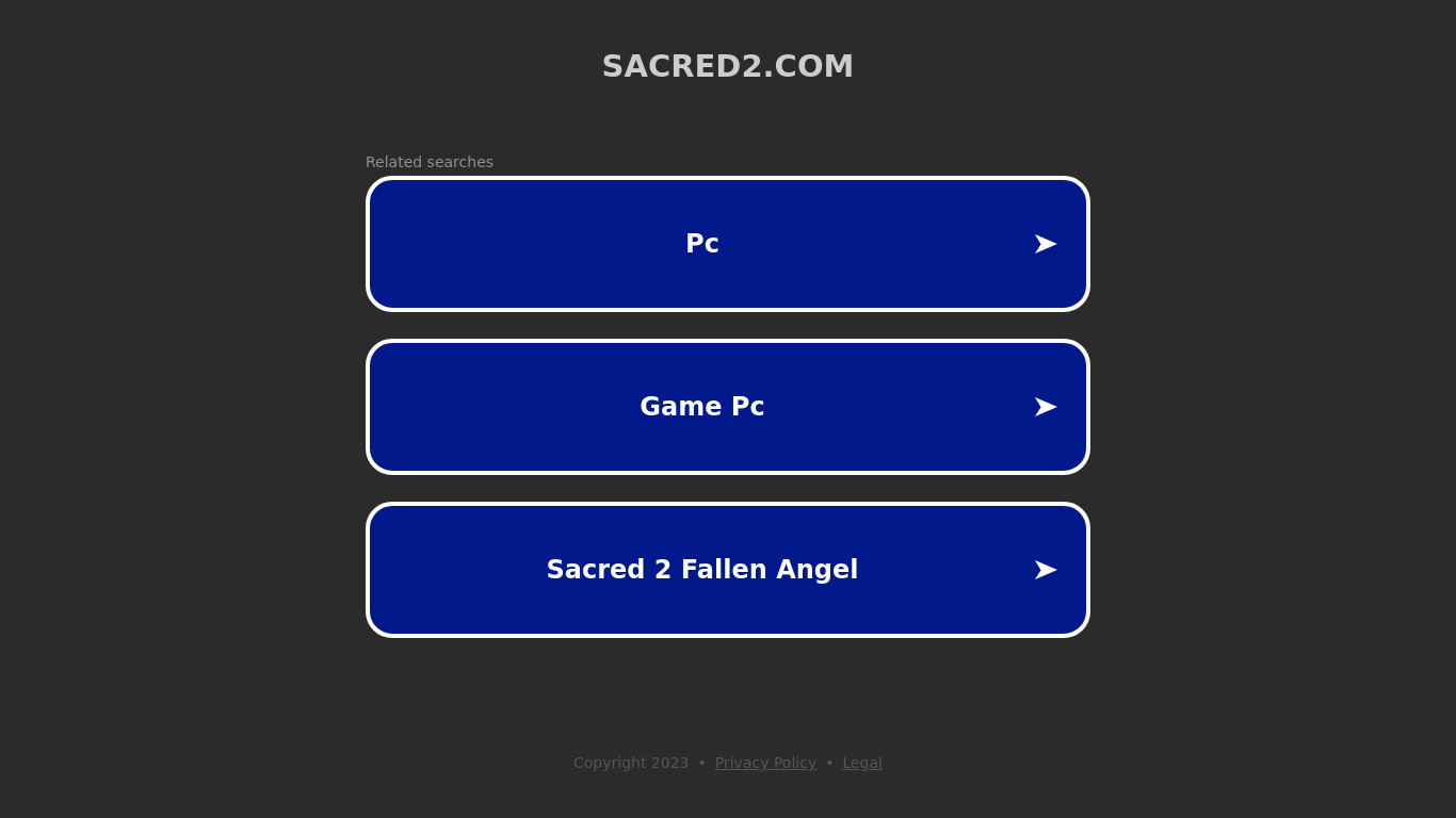 Sacred Landing page