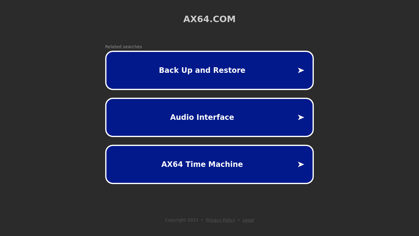 AX64 Time Machine Landing page