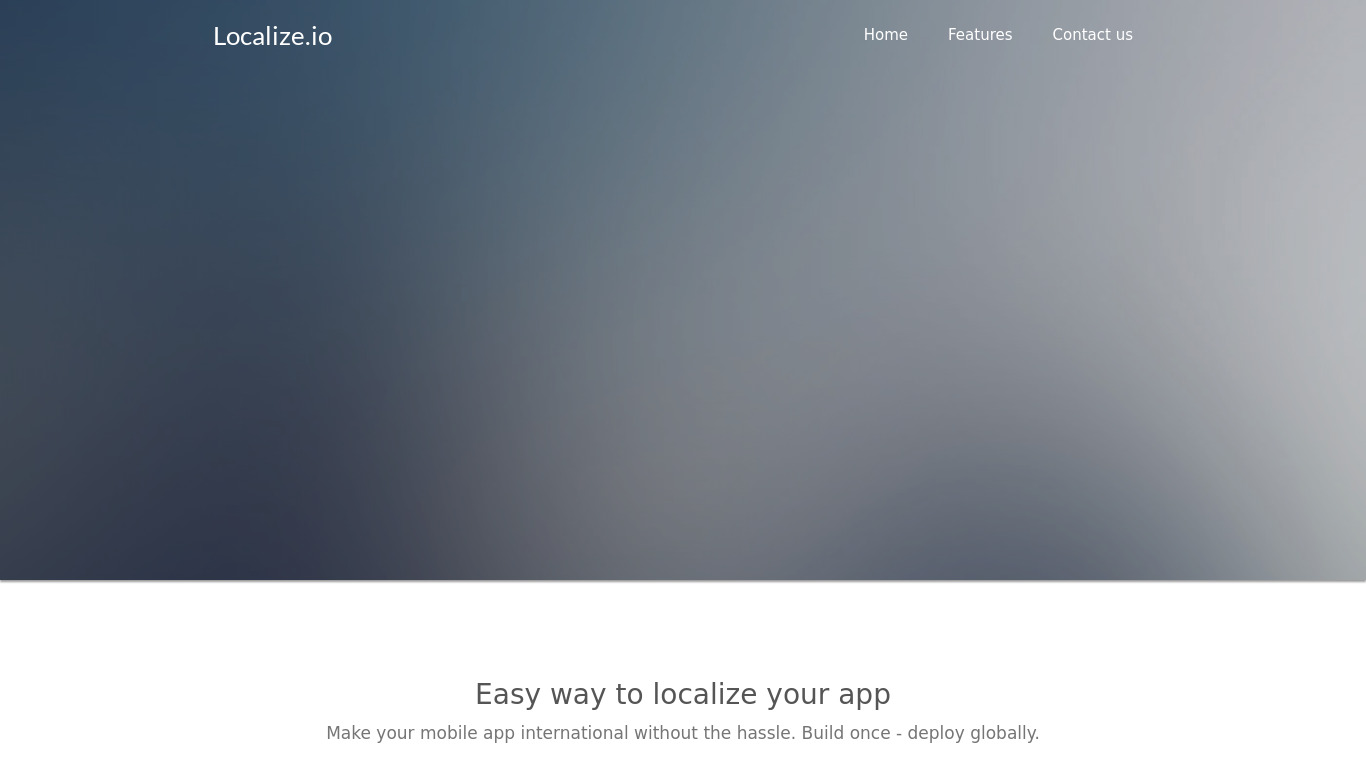 localize.io Landing page