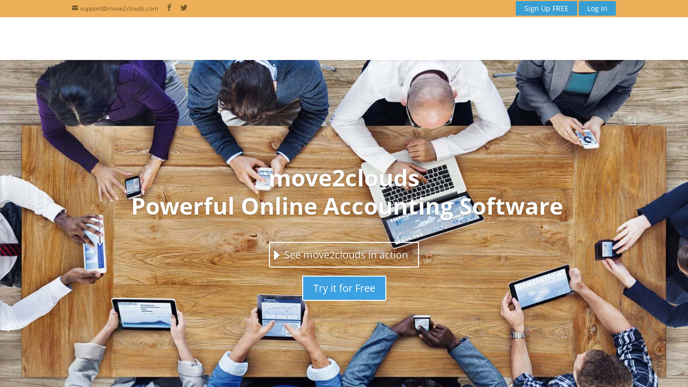 move2clouds Landing page