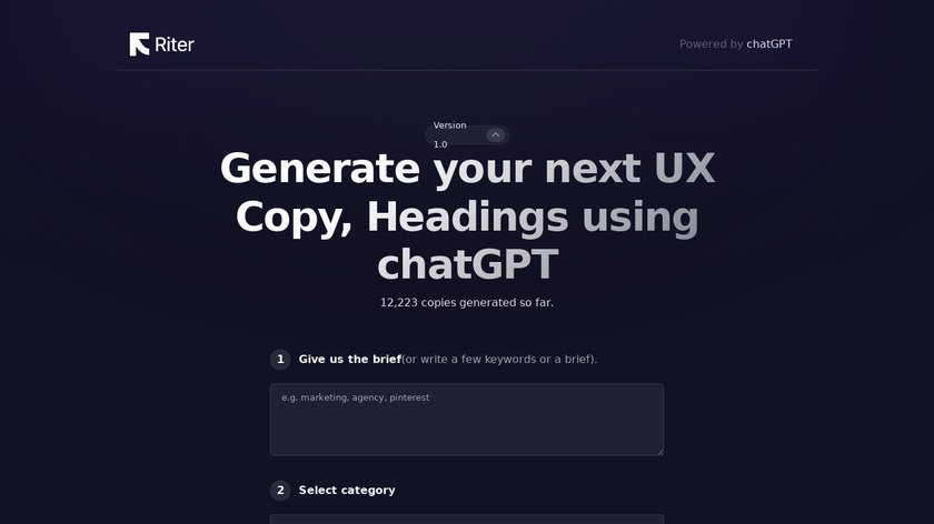 Riter.app Landing Page