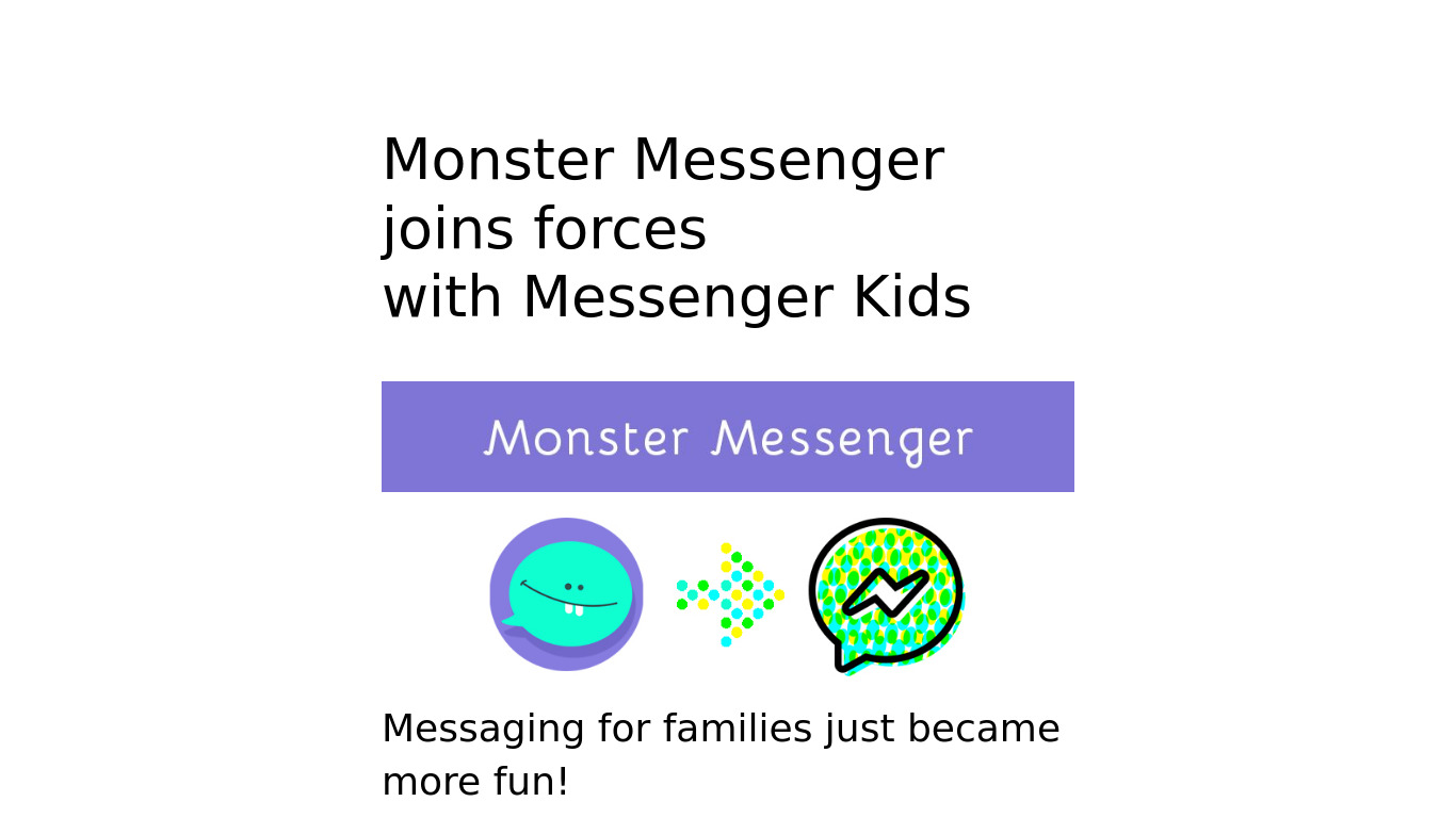Monster Messenger Landing page