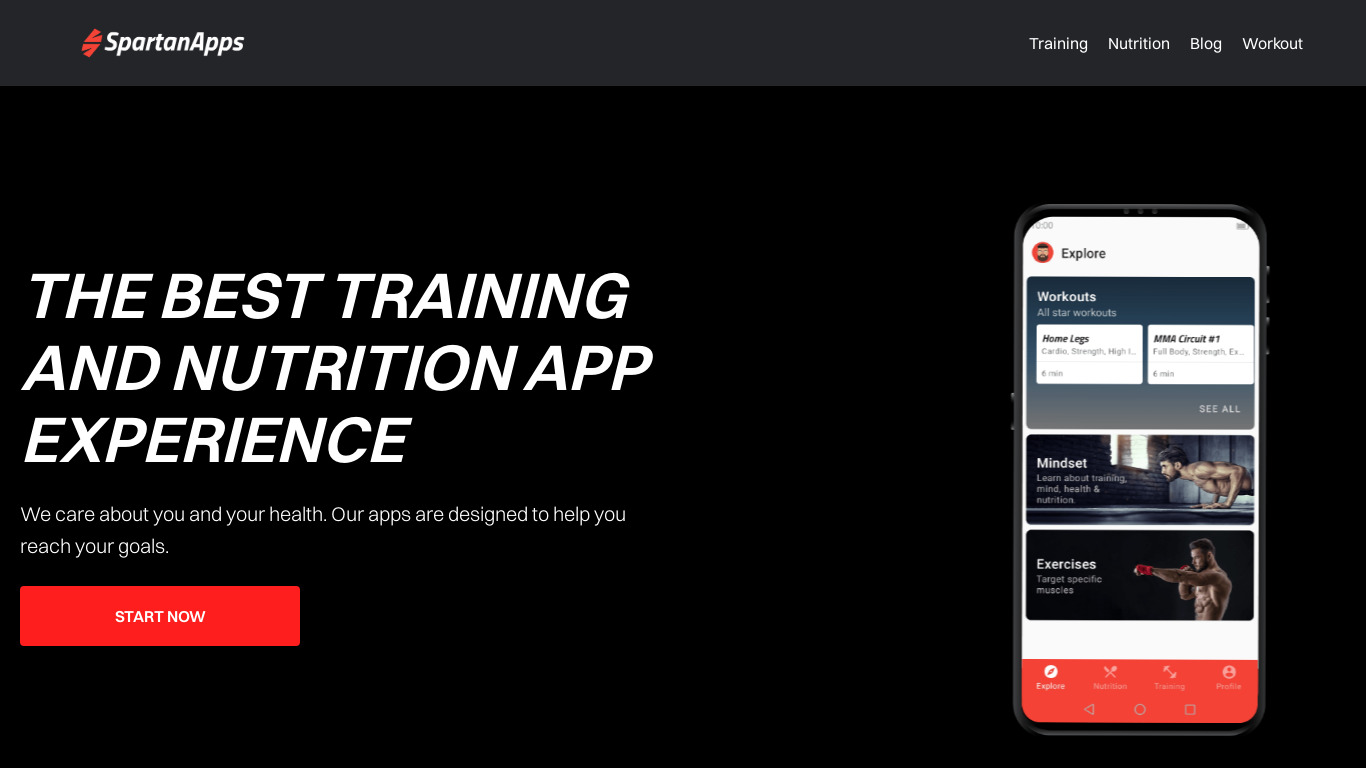 MMA Spartan System Landing page