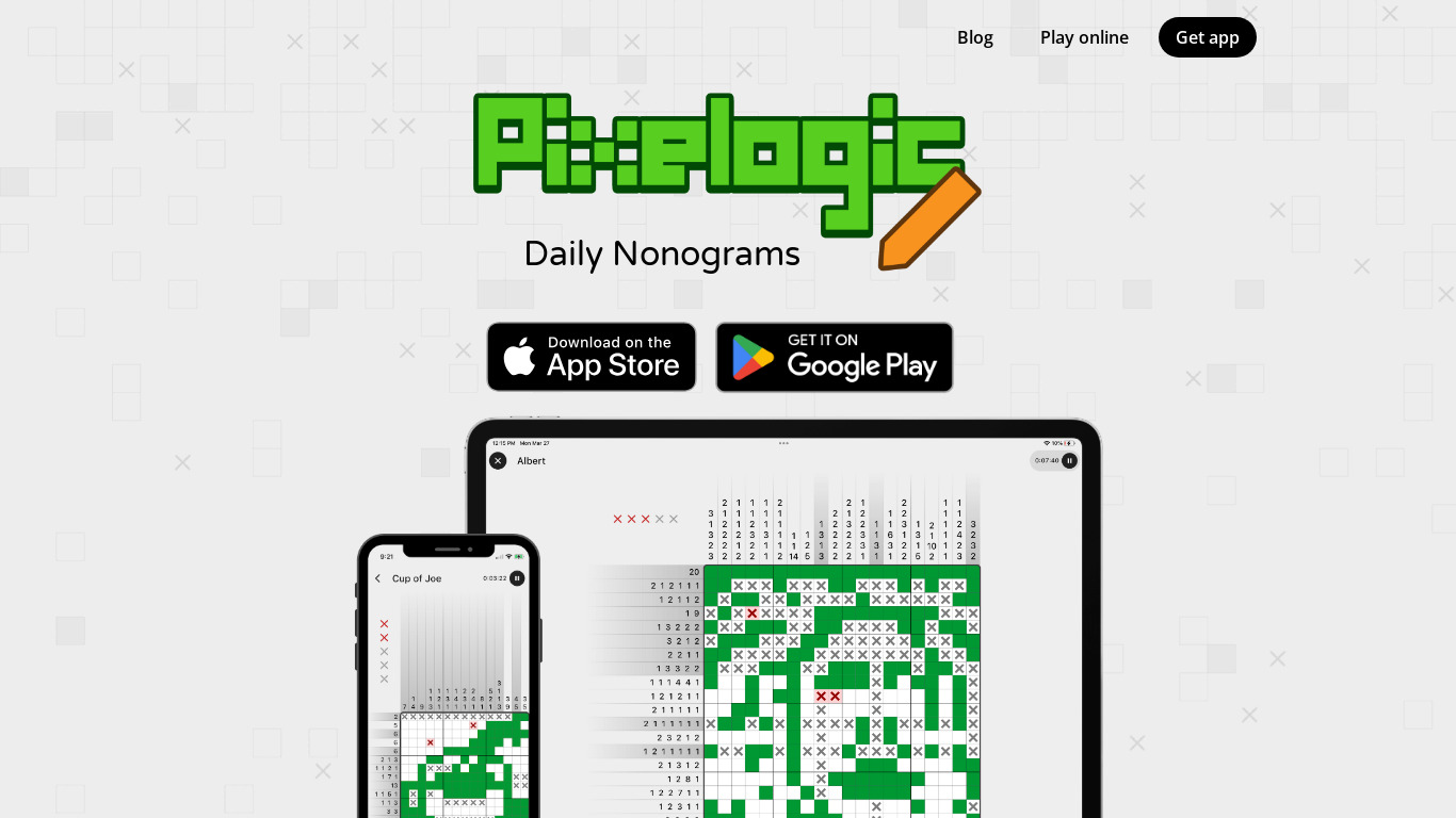 Pixelogic - Daily Picross Landing page