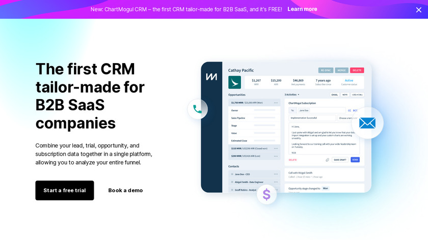 ChartMogul CRM Landing Page