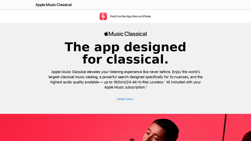 Apple Music Classical Landing Page