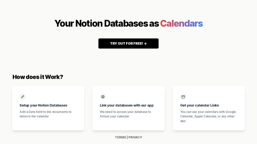 Notion to Calendar Landing Page