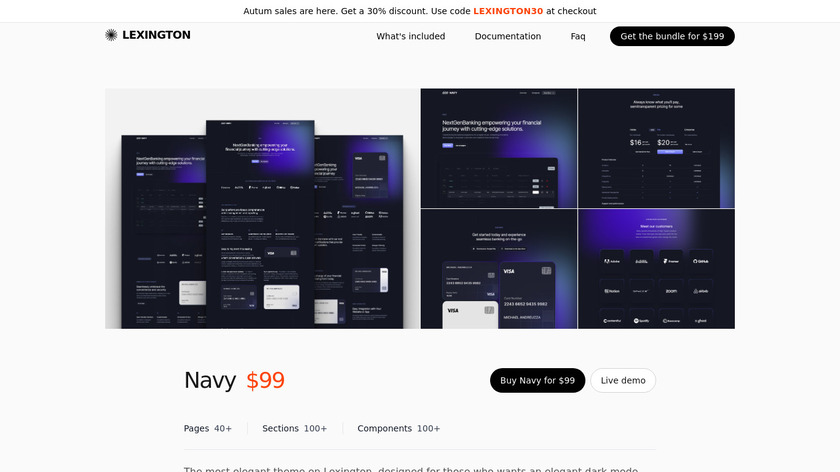 Navy UI KIt Landing Page
