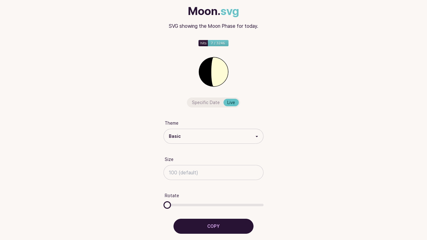 Moon.svg Landing page