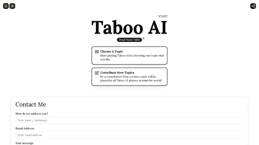 Taboo.AI Landing Page