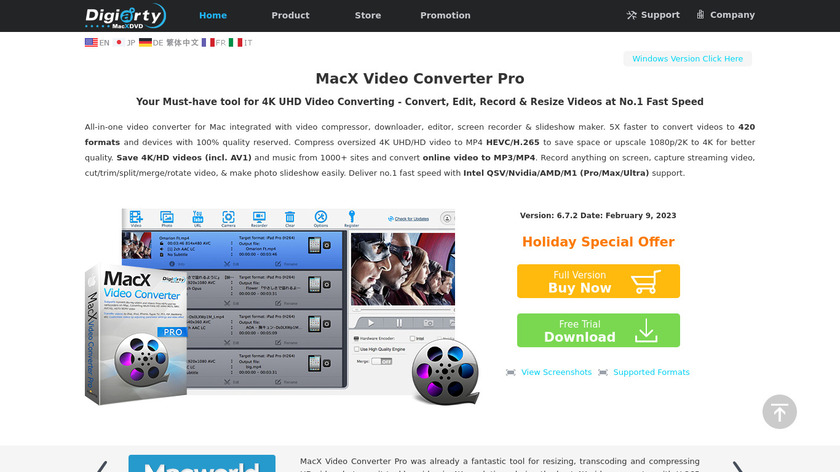 MacX Video Converter Pro Landing Page
