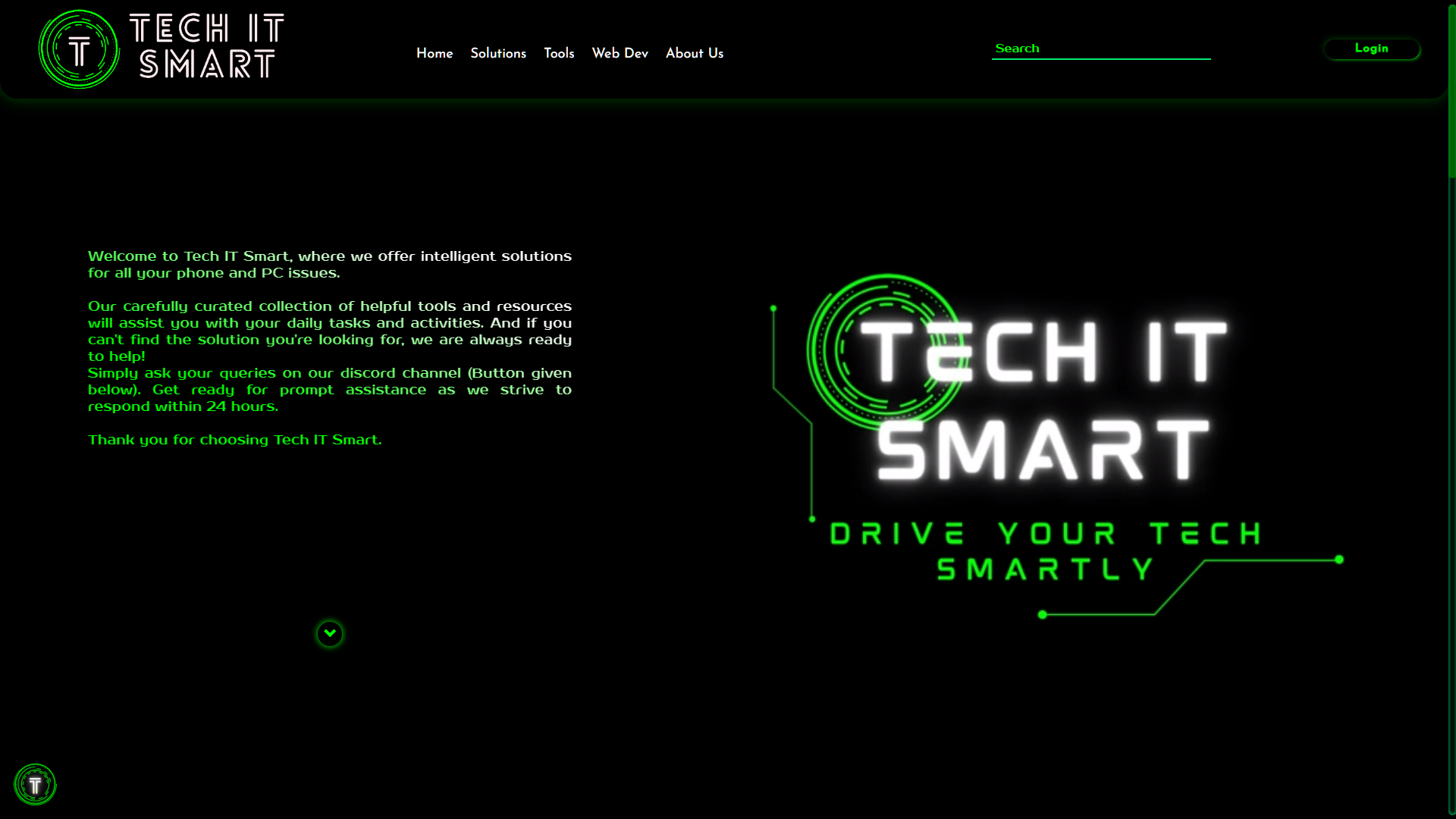 Tech IT Smart Landing page