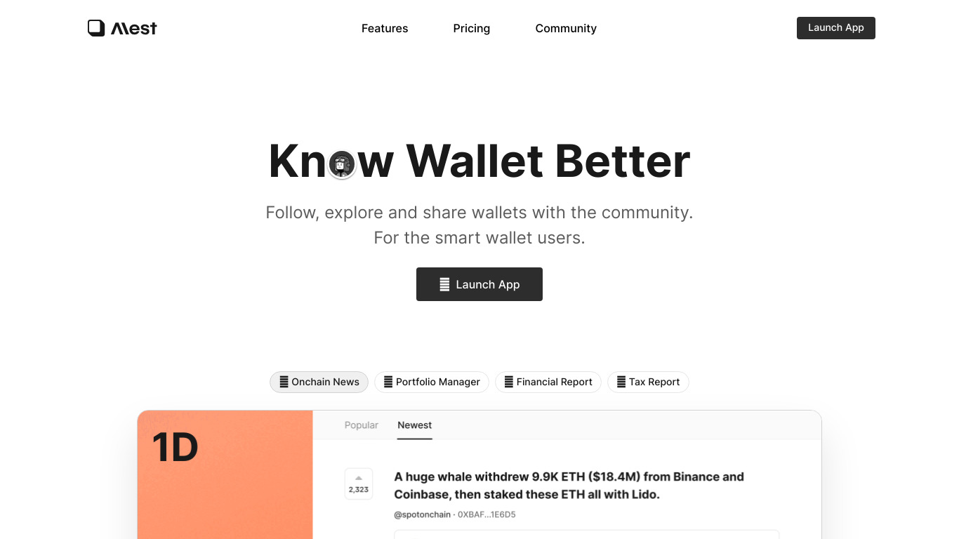 Mest Landing page
