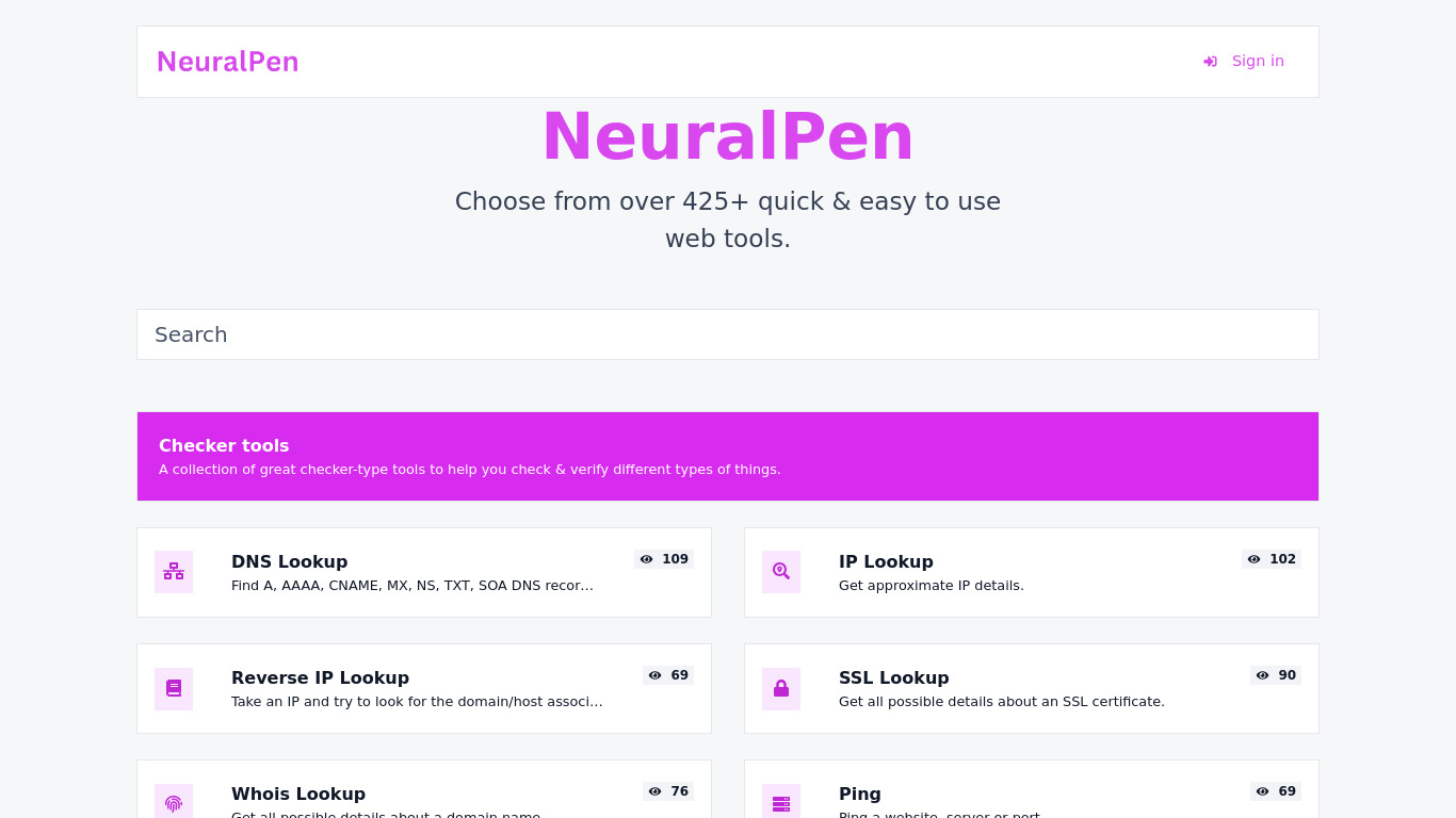 NeuralPen Landing page