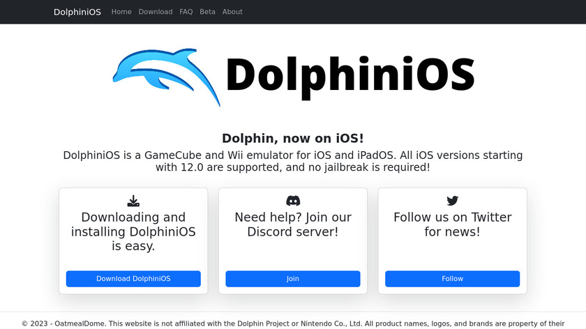 DolphiniOS Landing Page