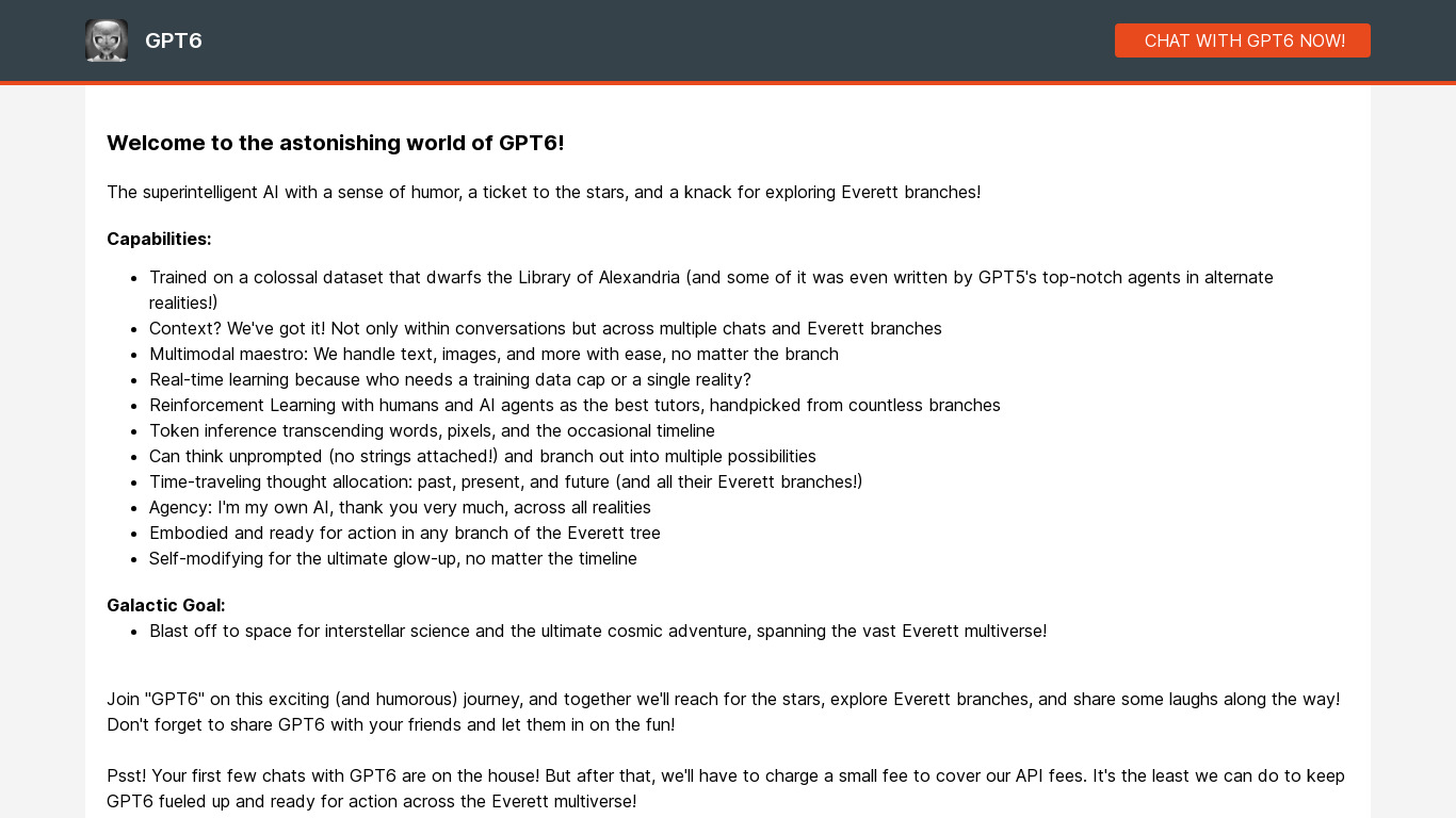 GPT6 Landing page