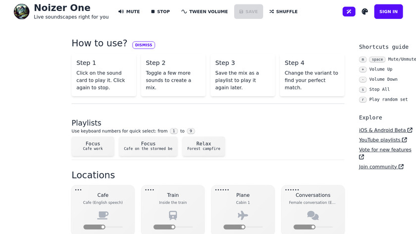 Noizer Landing Page
