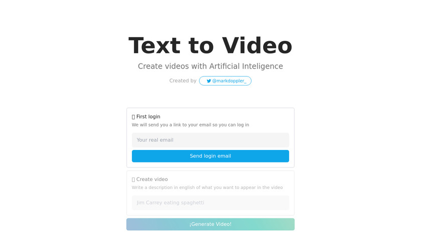 Text to Video AI Landing Page