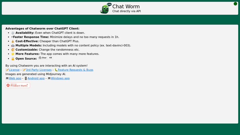 Chatworm Landing Page