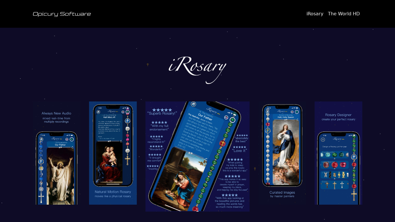 iRosary (Catholic Rosary) Landing page