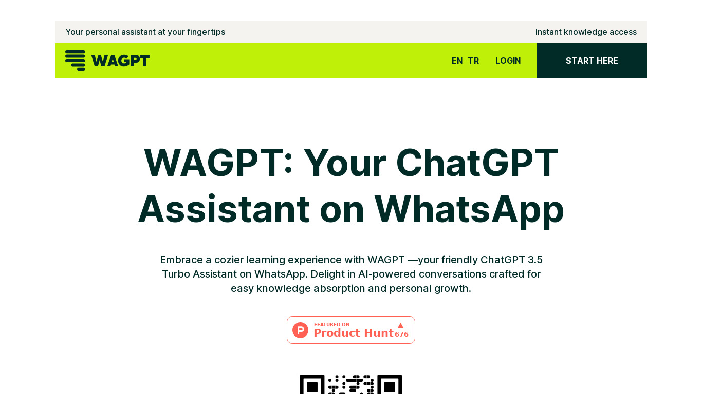 WAGPT Landing page