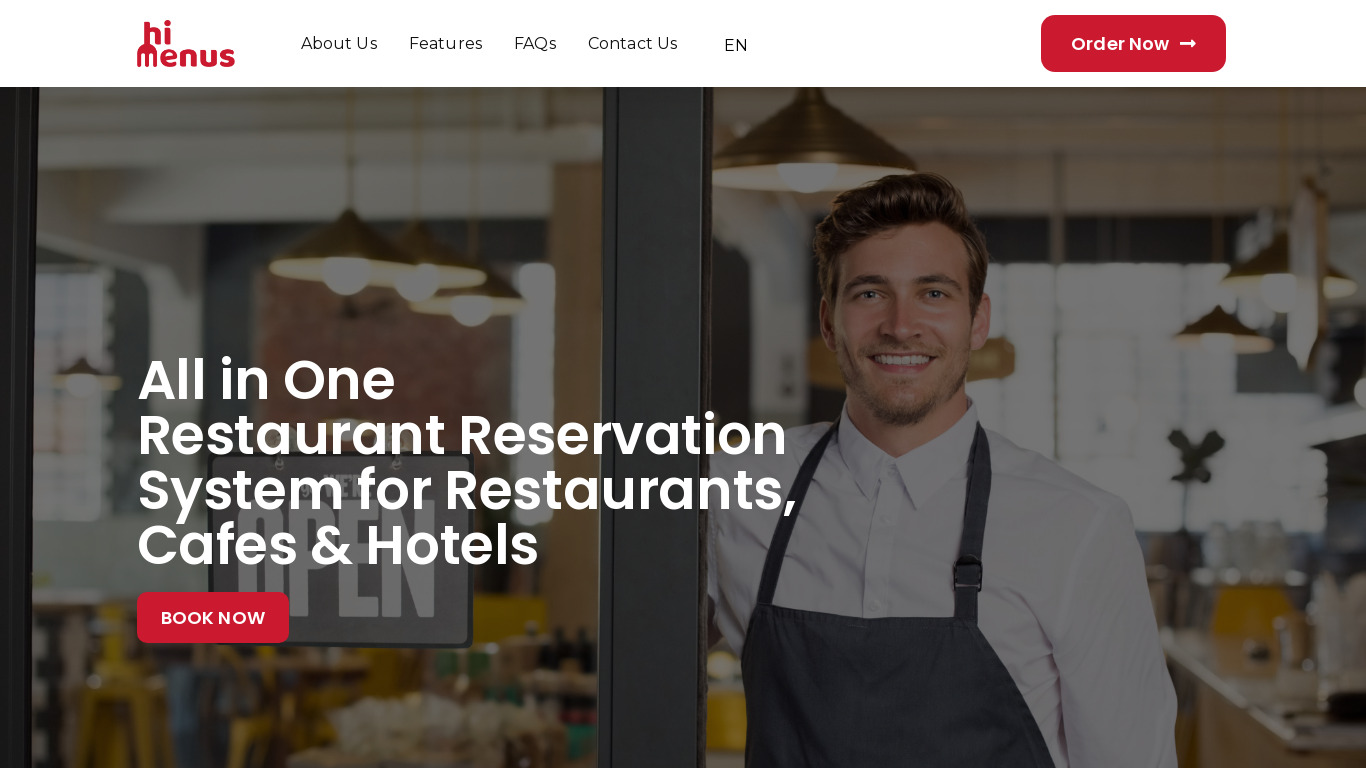 Open source restaurant reservation syst Landing page