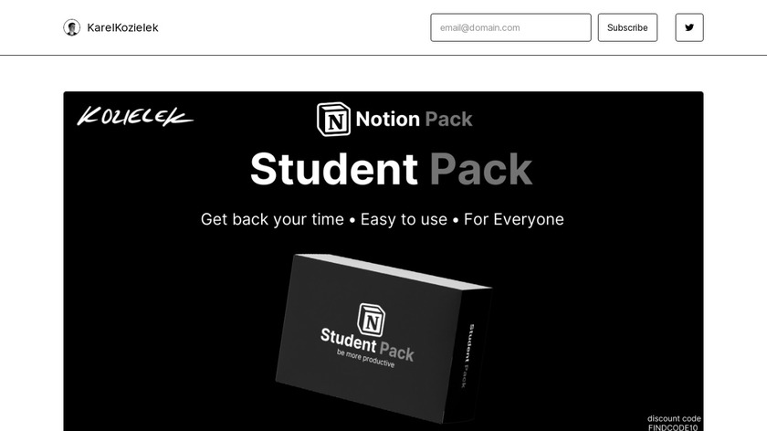 Student Pack Landing Page