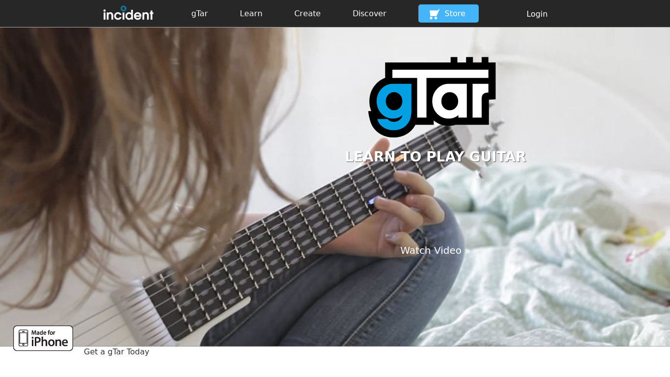 gTar Smart Guitar Landing page