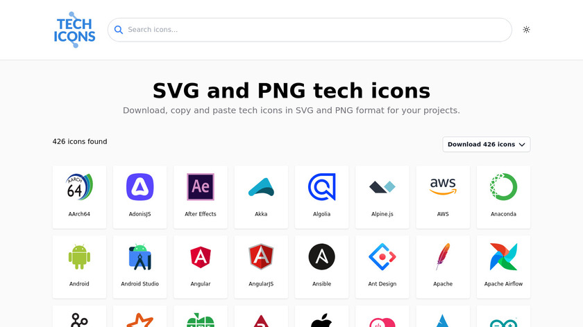 Tech icons Landing Page