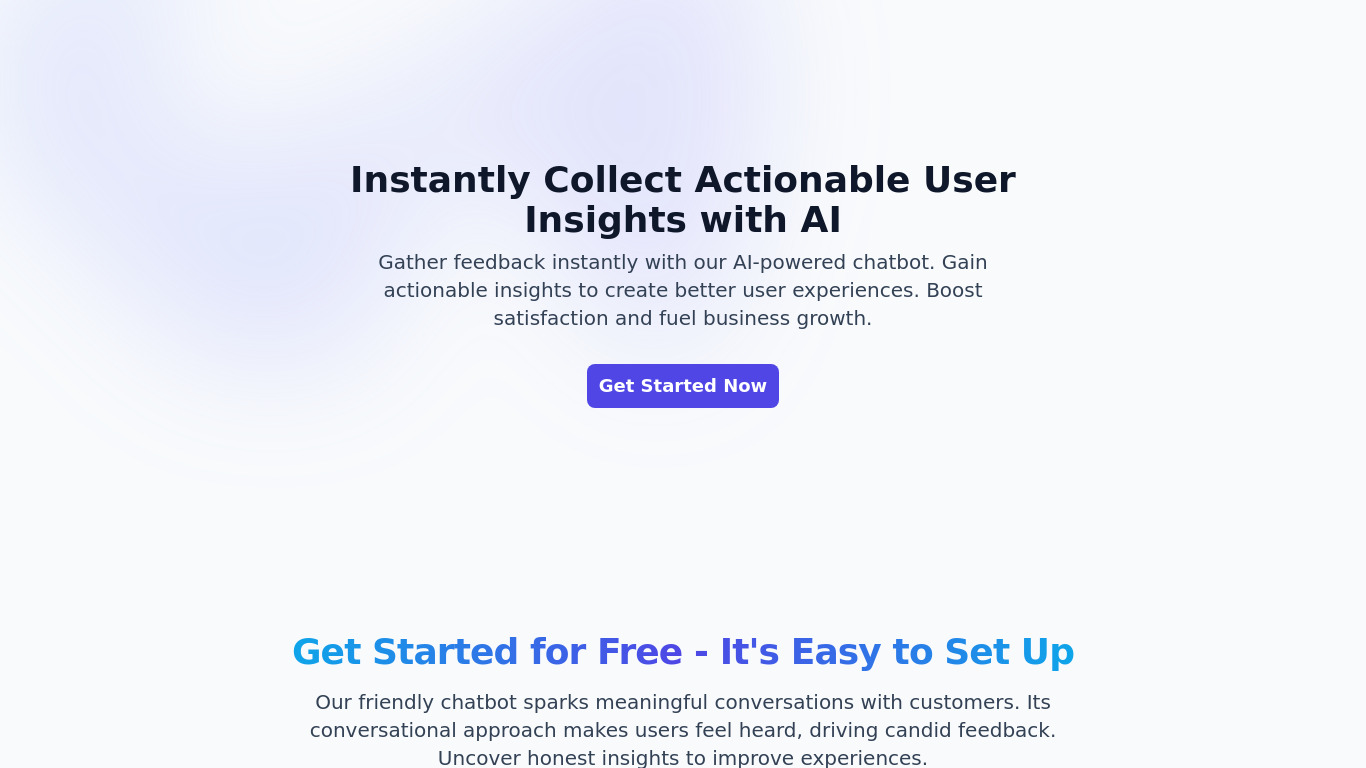 RealFeedback Landing page