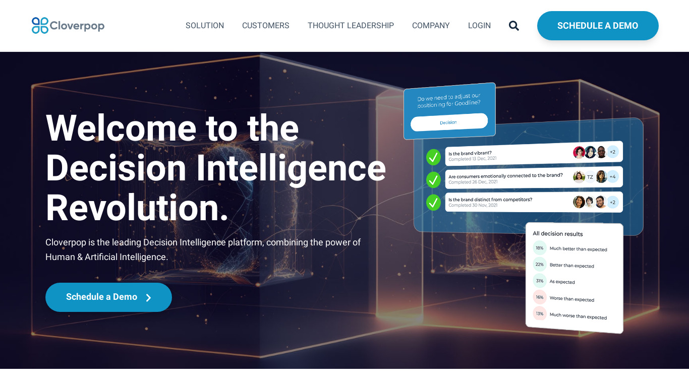 Cloverpop Landing page