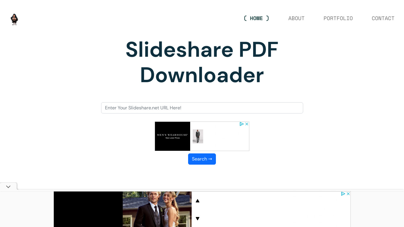 SlideShare PDF Downloader Landing page