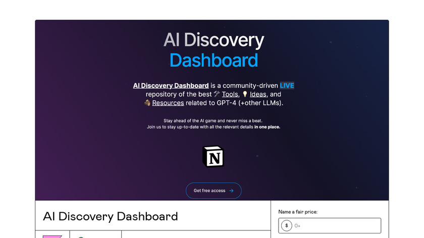 AI Discovery Dashboard Landing Page